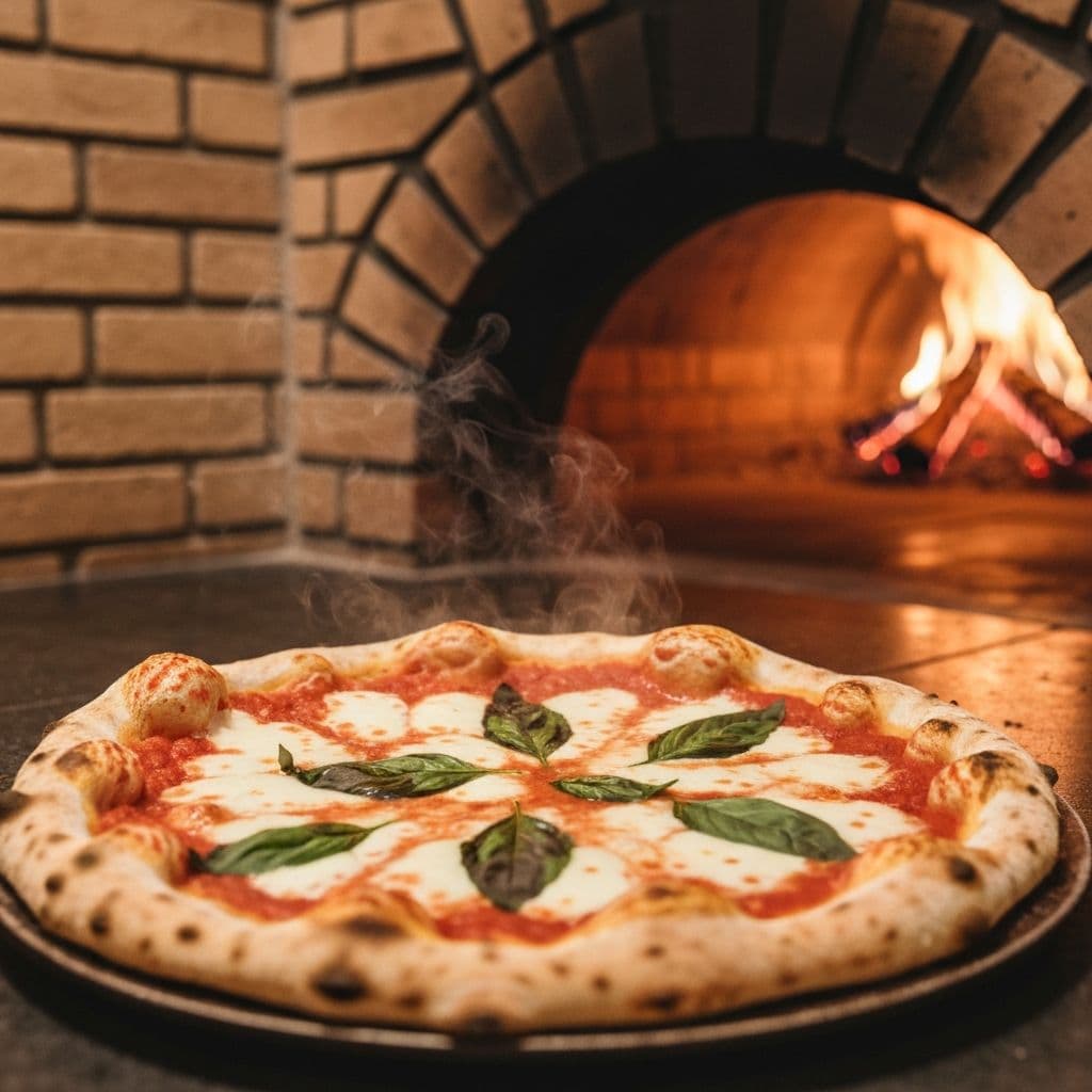 Pizza de la casa, recién horneada y lista para compartir