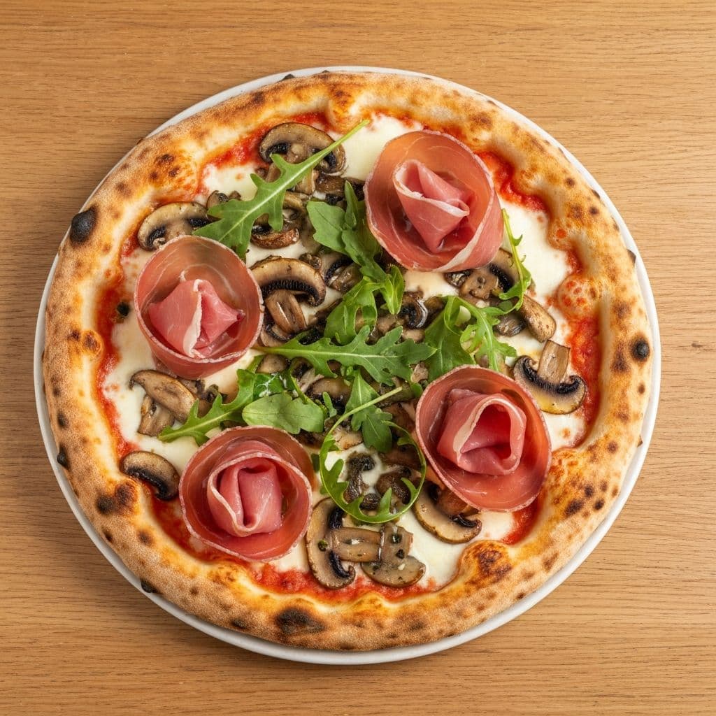 Prosciutto con Funghi, imagen ilustrativa